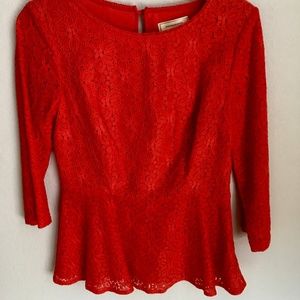 🚨PRICE DROP🚨 Anthropologie lace peplum top